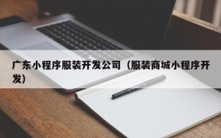 广东小程序服装开发公司（服装商城小程序开发）